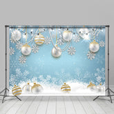 Lofaris Blue And White Snowflake Balls Decor Winter Backdrops